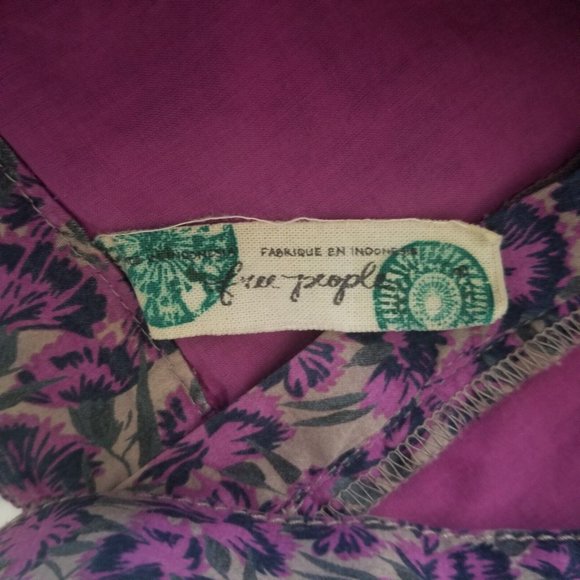 Free People Purple Floral Mini Dress – Size S. fp52 - Picture 8 of 9